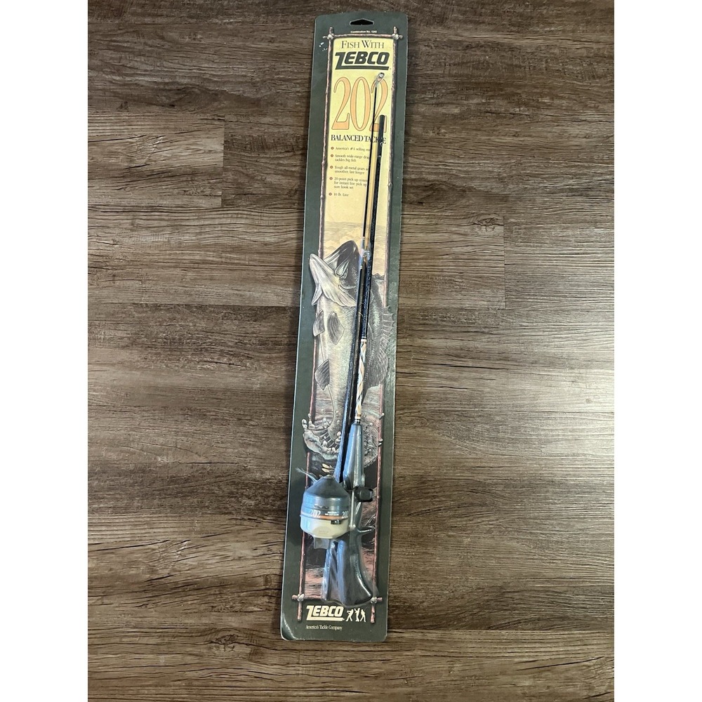 Vintage 1990 Zebco 202 Fish America Rod and  Reel Combo NOS